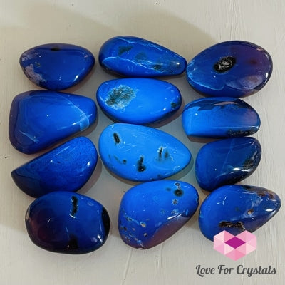 Blue Amber Polished Pebbles (Aaa Grade) Indonesia (Rare) Stones