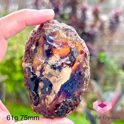 Blue Amber Raw (Aaa Grade) Indonesia (Rare!) 61G 75Mm Stones