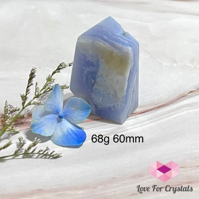 Blue Lace Agate Drusy Tower Point 68G 60Mm Polished Crystals