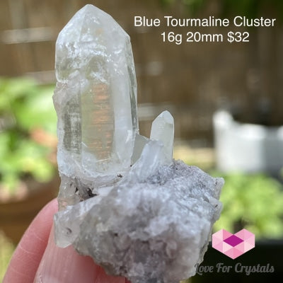 Blue Tourmaline Cluster (Indicolite) Brazil (Rare) 16G 20Mm