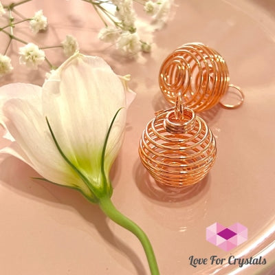 Cage Wire Pendant For Tumbled Stones (Copper Rose)