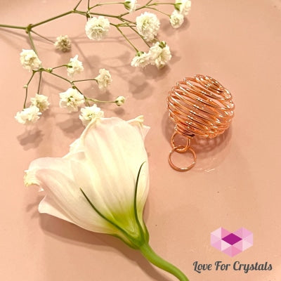 Cage Wire Pendant For Tumbled Stones (Copper Rose) Only (1)