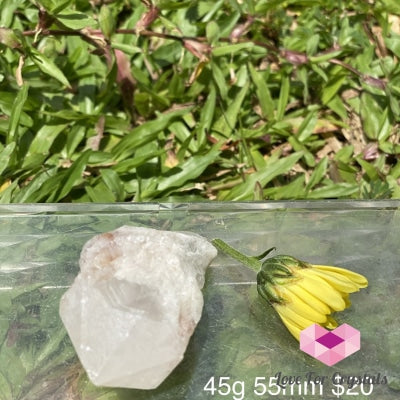 Candle Quartz Crystal With Lenticular Calcite Coating (Madagascar)