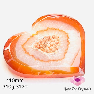 Carnelian Druze Heart (Brazil) 310G 110Mm Crystal Hearts