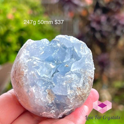 Celestite Raw Cluster Geode (Madagascar ) 247G 50Mm Caves Geodes And Clusters