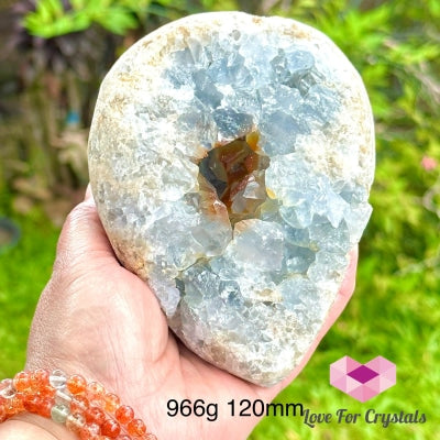 Celestite Raw Cluster Geode (Madagascar ) 966G 120Mm Caves Geodes And Clusters