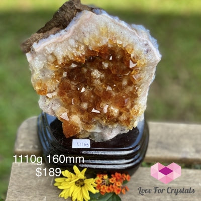 Citrine Cluster Wall With Stand (Aaa) 1110G 160Mm