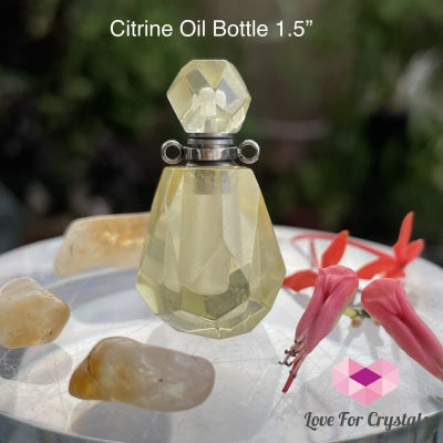 Citrine Crystal Carved Bottle For Oils