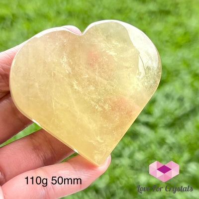 Citrine (Natural) Heart Polished (Brazil) Aaa Grade) 110G 50Mm Crystals