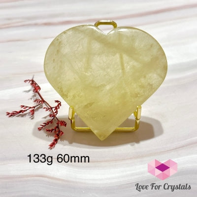 Citrine (Natural) Heart Polished (Brazil) Aaa Grade) 133G 60Mm Crystals