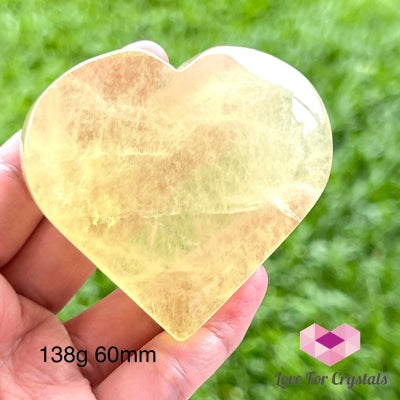 Citrine (Natural) Heart Polished (Brazil) Aaa Grade) 138G 60Mm Crystals