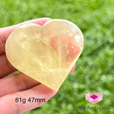 Citrine (Natural) Heart Polished (Brazil) Aaa Grade) 81G 47Mm Crystals