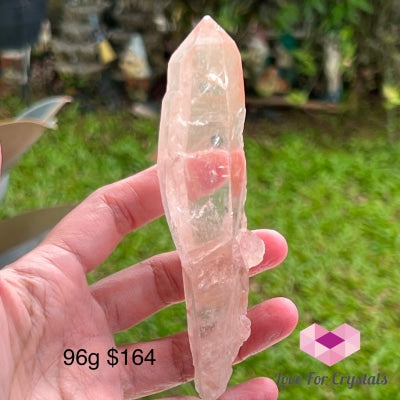 Clear Pink Lemurian Seed Crystal (Brazil) Aaaa Grade Medium To Large Pieces 78G 85Mm Raw Stones