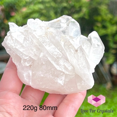 Clear Quartz Cluster Aaa (Brazil) 220G 80Mm Caves Geodes And Clusters