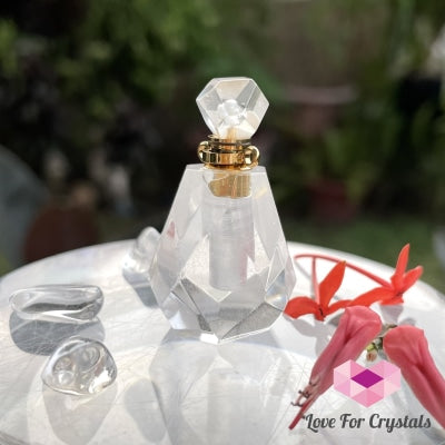 Clear Quartz Crystal Carved Bottle For Oils