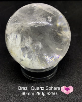 Clear Quartz Sphere With Rainbow (Brazil)