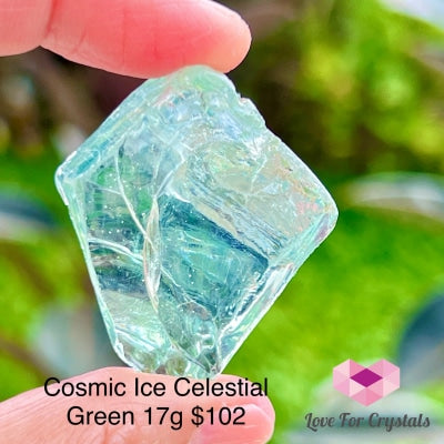Cosmic Ice Celestial Gold Green Andara Crystal 17G Crystal