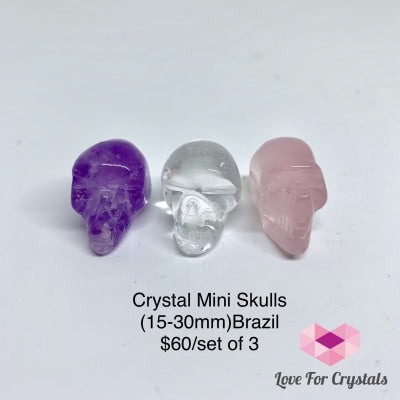 Crystal Mini Skulls (Brazil) Polished Stones