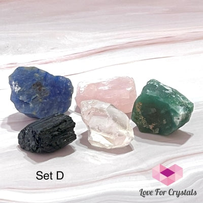 Crystal Remedy Set For Home (5 Raw Crystals From Brazil) D Set