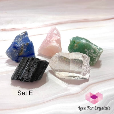 Crystal Remedy Set For Home (5 Raw Crystals From Brazil) E Set