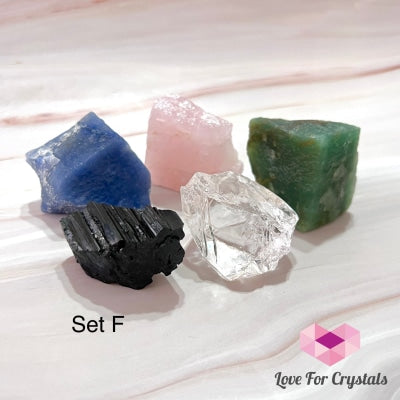 Crystal Remedy Set For Home (5 Raw Crystals From Brazil) F Set