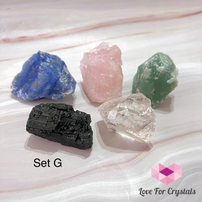 Crystal Remedy Set For Home (5 Raw Crystals From Brazil) G Set