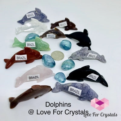 Dolphin Carved Crystal (Brazil) 35Mm Per Piece Polished Stones