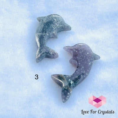 Dolphins Hand-Carved Crystals Per Pair