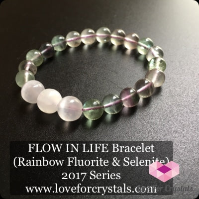 Flow In Life Bracelet (Rainbow Fluorite & Selenite) Bracelets Bangles