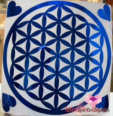 Flower Of Life/ Sri Yantra Vinyl Sticker 14.5Cm Life Blue Hologram Metaphysical Tool