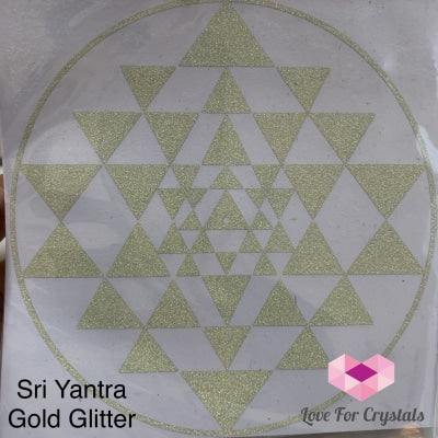 Flower Of Life/ Sri Yantra Vinyl Sticker 14.5Cm Gold Glitter Metaphysical Tool