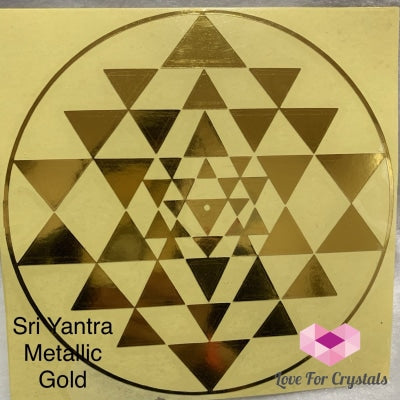Flower Of Life/ Sri Yantra Vinyl Sticker 14.5Cm Metallic Gold Metaphysical Tool