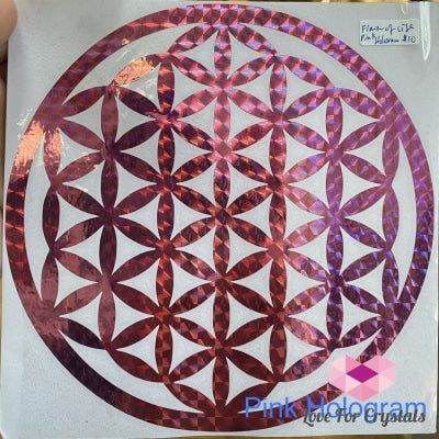 Flower Of Life/ Sri Yantra Vinyl Sticker 14.5Cm Life Metallic Pink Metaphysical Tool