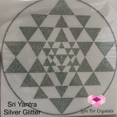 Flower Of Life/ Sri Yantra Vinyl Sticker 14.5Cm Silver Glitter Metaphysical Tool