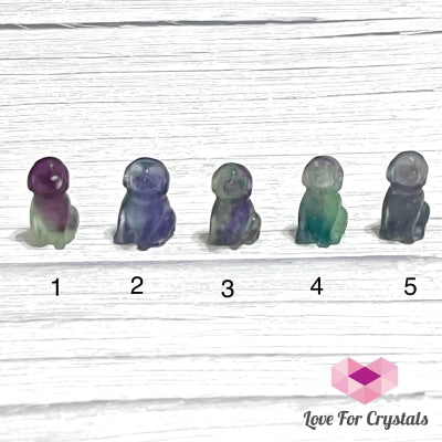Fluorite Carved Crystal Dogs 30Mm P1 Crystals