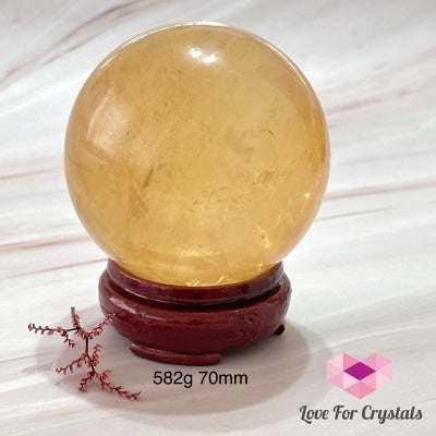 Golden Honey Calcite Sphere 70Mm (Mexico) 582G Polished Crystals