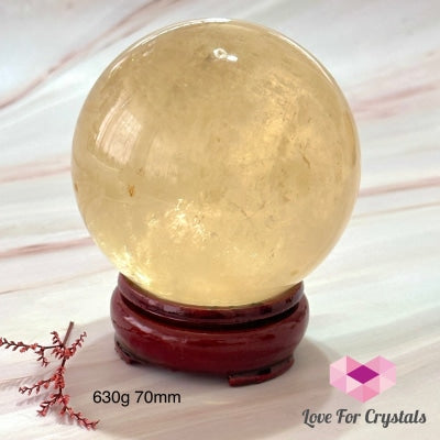 Golden Honey Calcite Sphere 70Mm (Mexico) 630G Polished Crystals