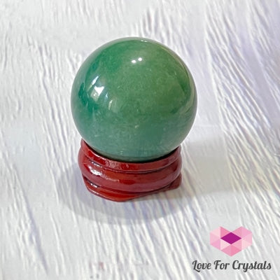 Green Aventurine Spheres 30-40Mm Series With Wooden Stand