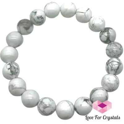 Howlite 8Mm Crystal Bracelet Bracelets & Bangles