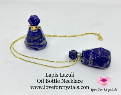 Lapis Lazuli Essential Oil Bottle Pendant With Chain
