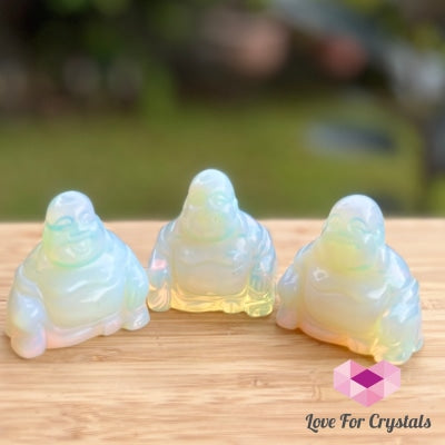 Laughing Buddha Crystal Carved 2 Opalite (Per Piece) Carving