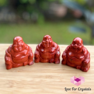 Laughing Buddha Crystal Carved 2 Red Jasper (Per Piece) Carving