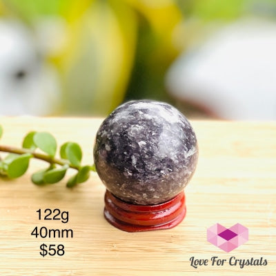 Lepidolite Sphere (Brazil) Rare! 122G 40Mm