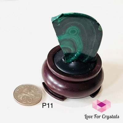 Malachite Natural Slice With Stand (Africa) Polished Crystals