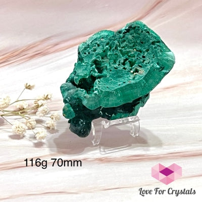 Malachite Raw With Stand (Congo) Crystals