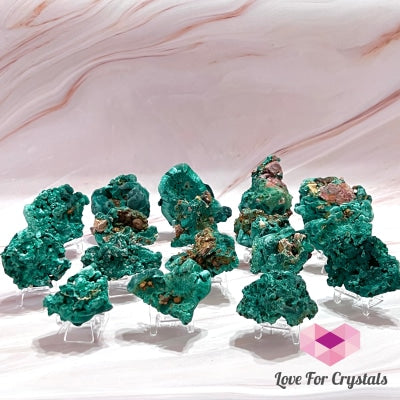 Malachite Raw With Stand (Congo) Crystals