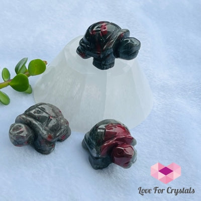 Mini Crystal Turtles/ Tortoise 1.5 (Per Piece) Bloodstone- Health Carved Crystals