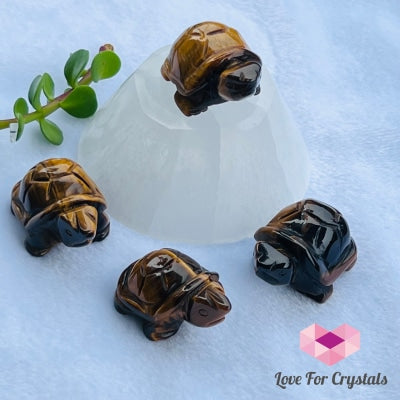 Mini Crystal Turtles/ Tortoise 1.5 (Per Piece) Tigers Eye- Success Carved Crystals