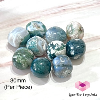 Moss Agate Pebbles (Indonesia) 30Mm (Per Piece) Crystals Stones