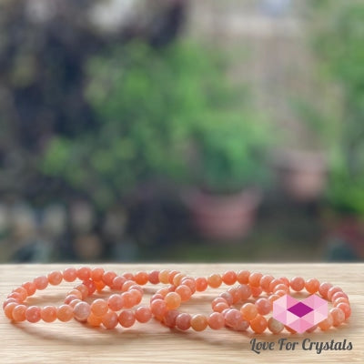 Peach Calcite 8Mm Crystal Bracelet